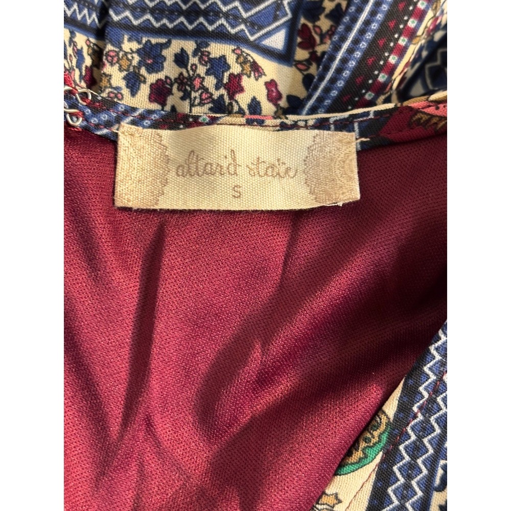 Altar'd State Floral Print Mini Dress‎ Long Bell Sleeve Bohemian Boho Small - Picture 5 of 11